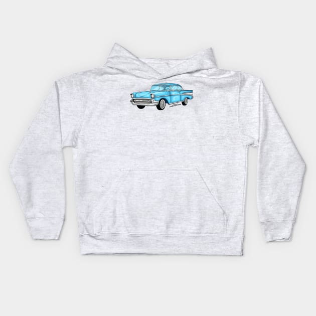 Vintage Classic Car Hot Rod Novelty Gift Kids Hoodie by Airbrush World